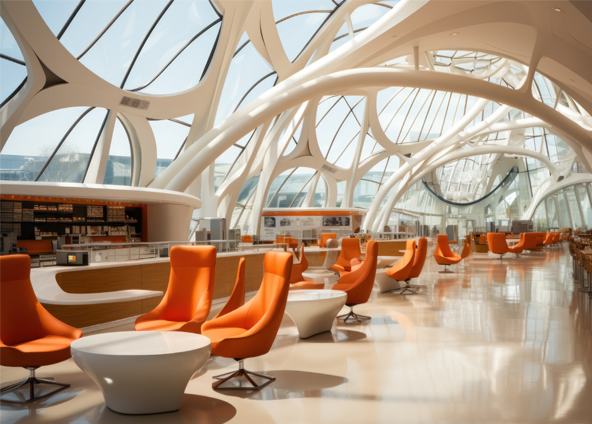 Art leather uses for Airport Lobby