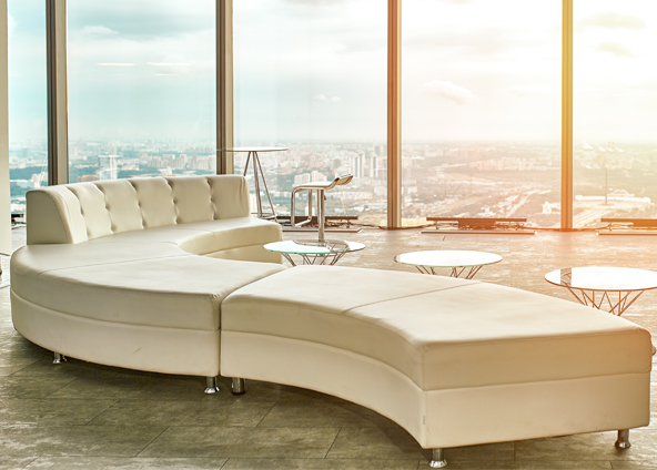 leatherette used for airport lounge